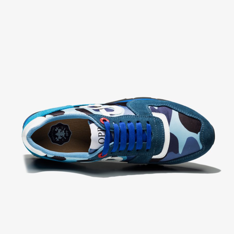 Lace-Up Paint Sneakers Blue - Image 7