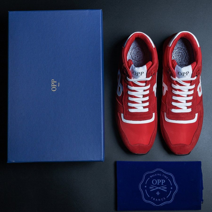 High Top Lace-Up Suede Sneakers Red - Image 7