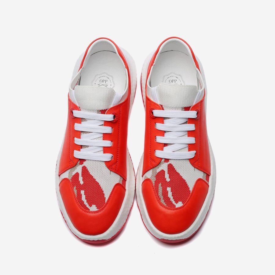 Casual Lace-Up Shoes Red - Image 2