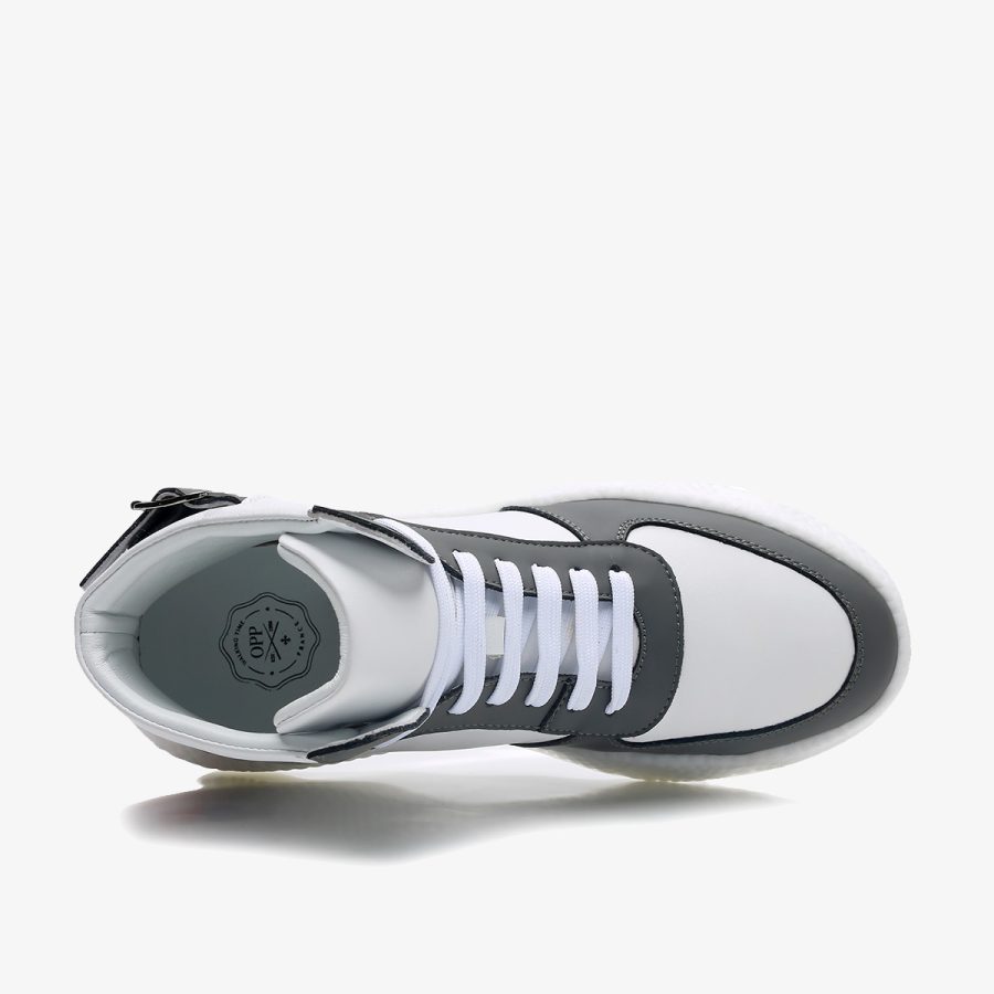 Men High-Top Shoes Grey - Image 4