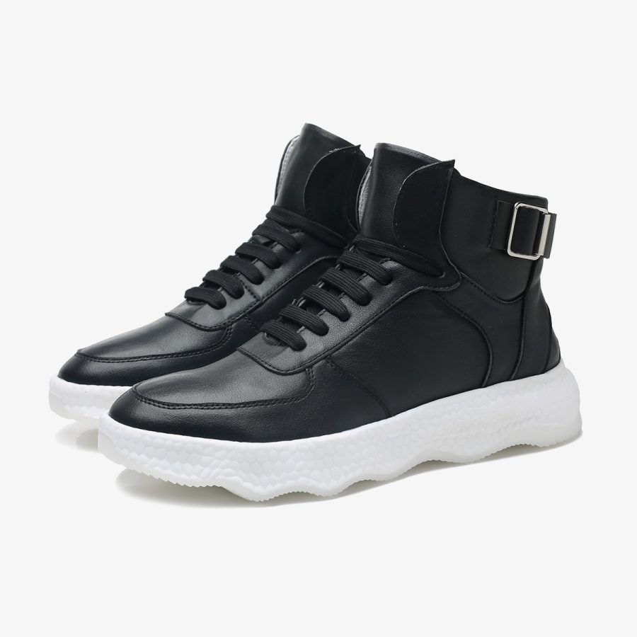 Men High-Top Shoes Black - Image 6