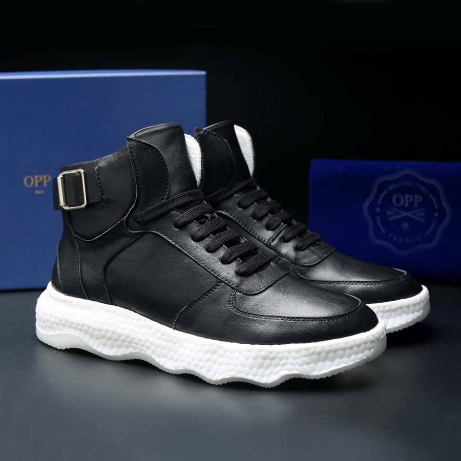 Men High-Top Shoes Black - Image 7