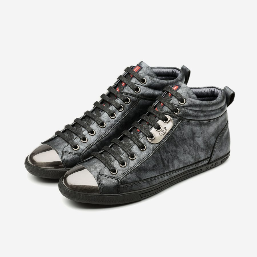 Men High-Top Shoes Black - Image 3