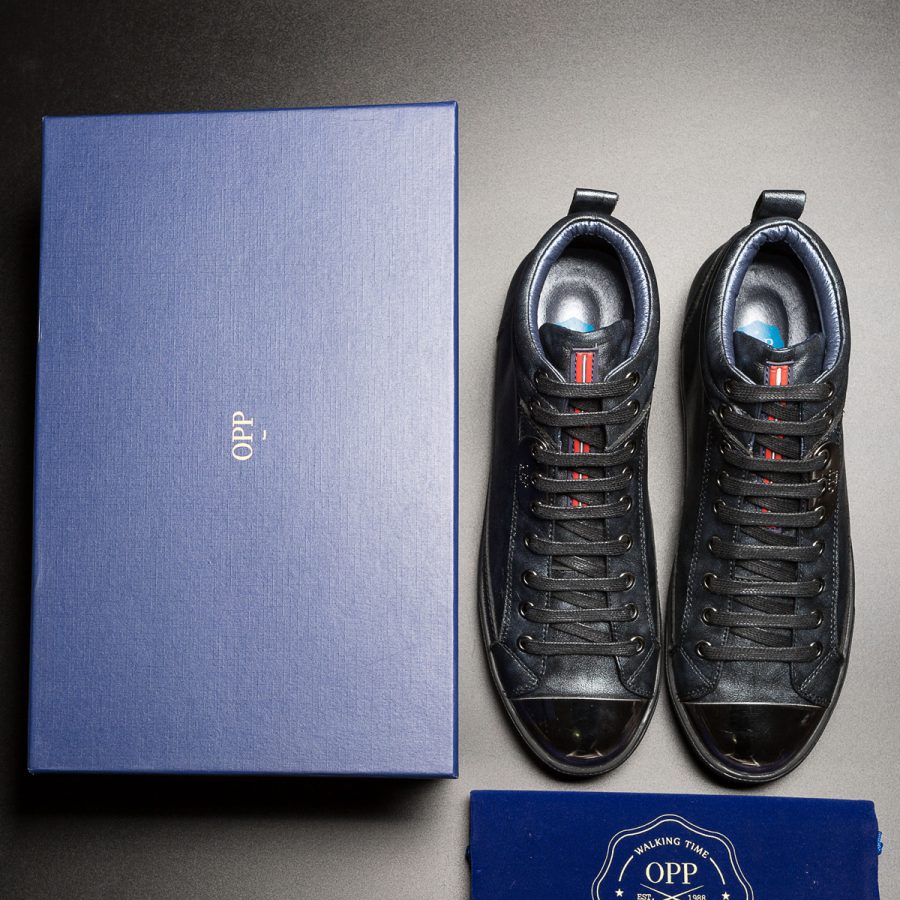 Men High-Top Shoes Black - Image 7