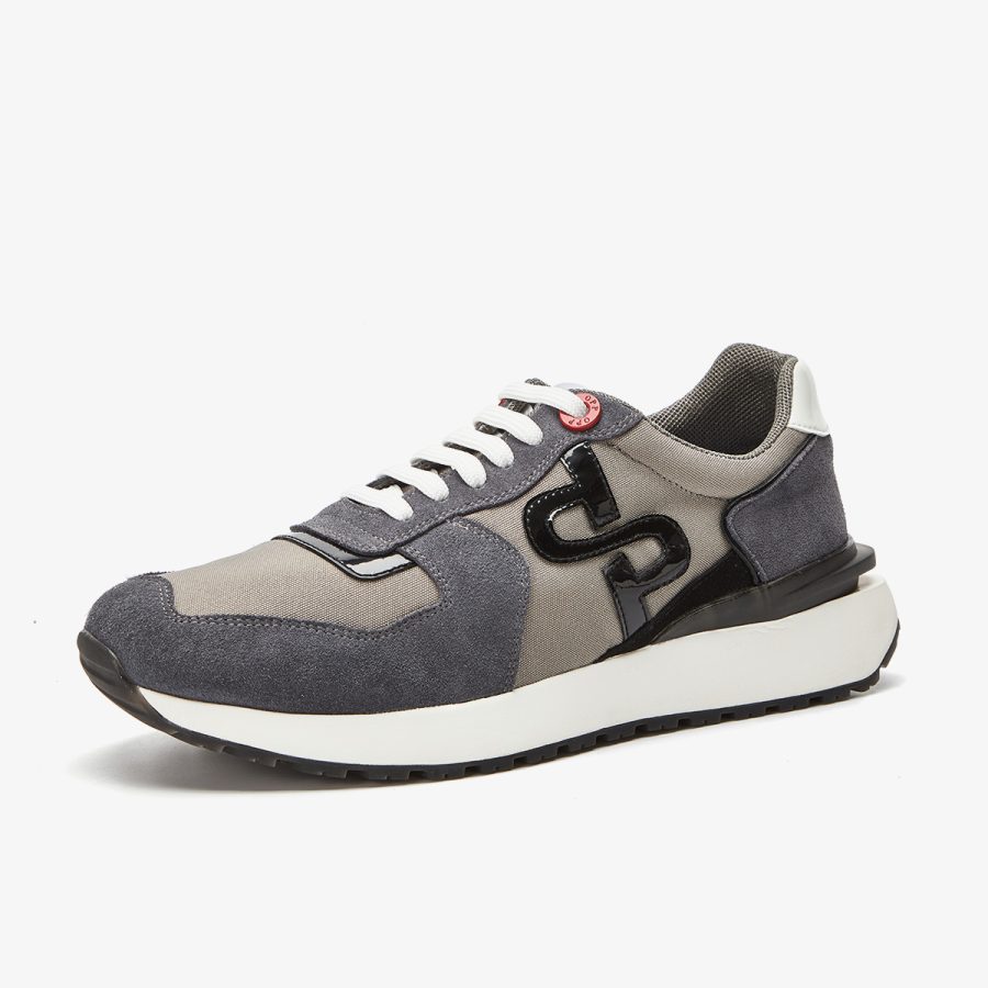 Lace-Up Suede Sneakers Gray - Image 2
