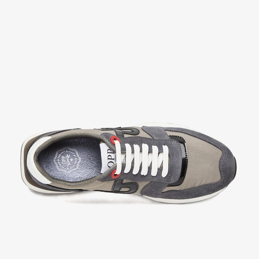 Lace-Up Suede Sneakers Gray - Image 3