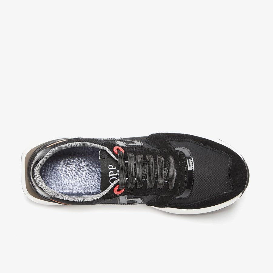 Lace-Up Suede Sneakers Black - Image 4