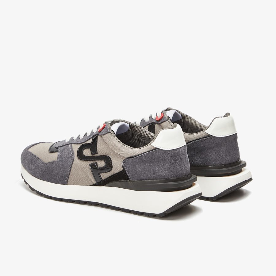 Lace-Up Suede Sneakers Gray - Image 6