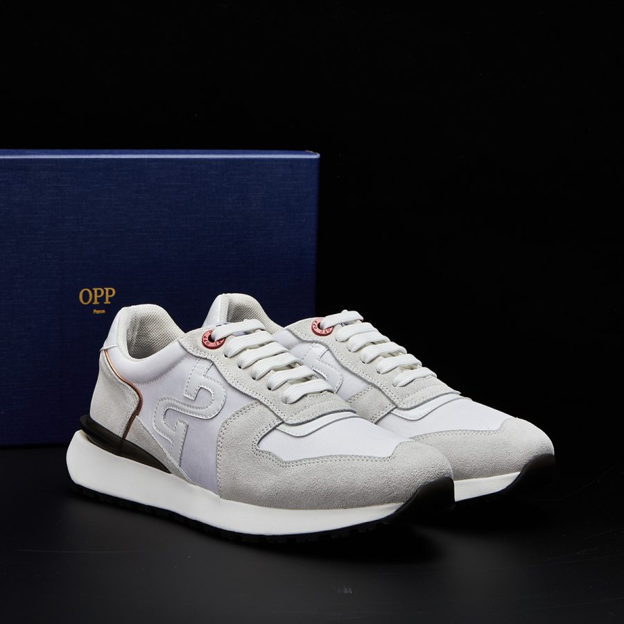 Lace-Up Suede Sneakers White - Image 7