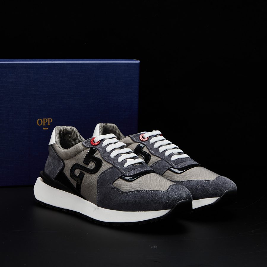 Lace-Up Suede Sneakers Gray - Image 7