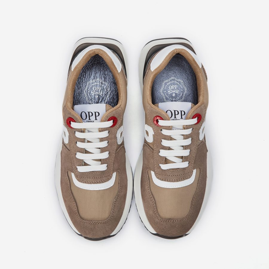 Women Lace-Up Suede Sneaker Khaki - Image 2