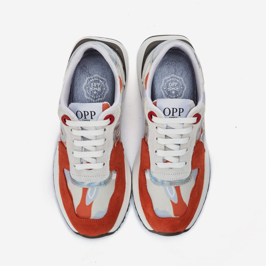 Women Lace-Up Suede Sneaker Orange - Image 2