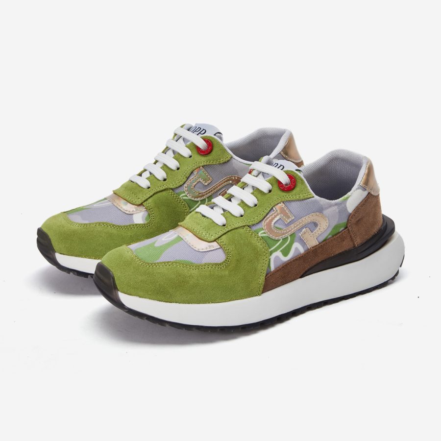 Women Lace-Up Suede Sneaker Tea Green - Image 3