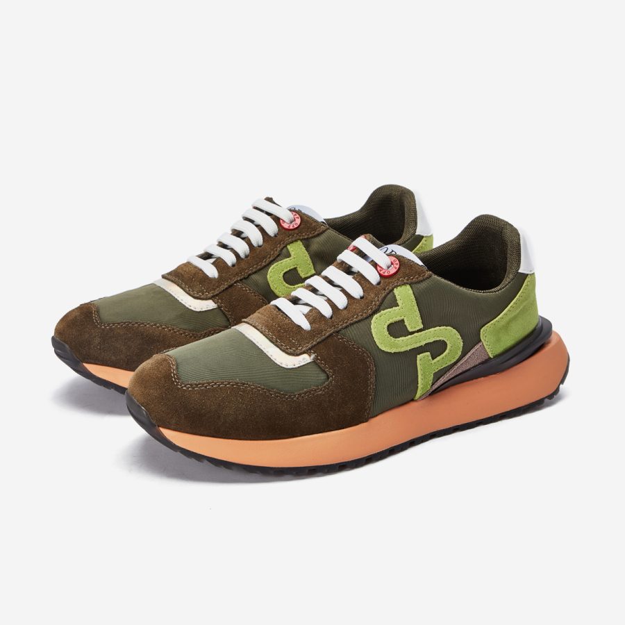 Lace-Up Suede Sneaker Army Green - Image 3