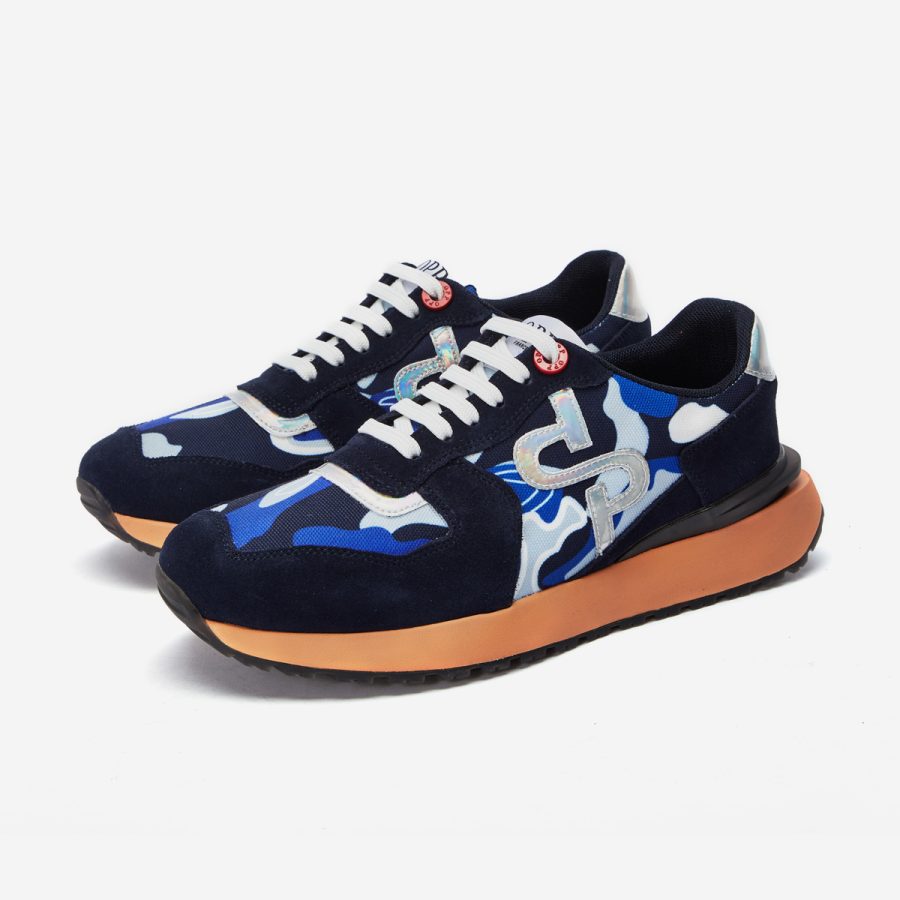 Lace-Up Suede Sneaker Navy Blue - Image 3