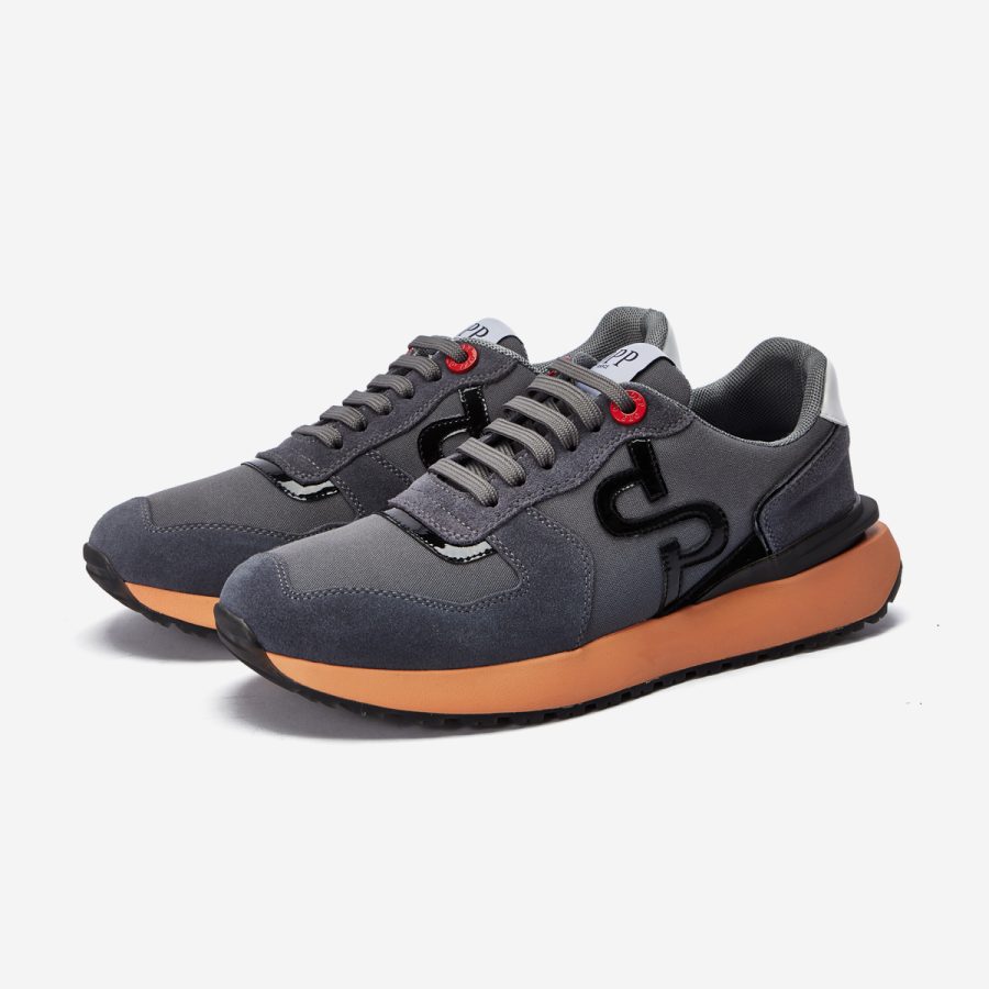 Lace-Up Suede Sneaker Gray - Image 3