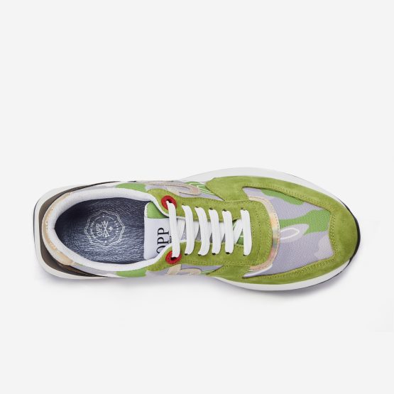 Lace-Up Suede Sneaker Tea Green