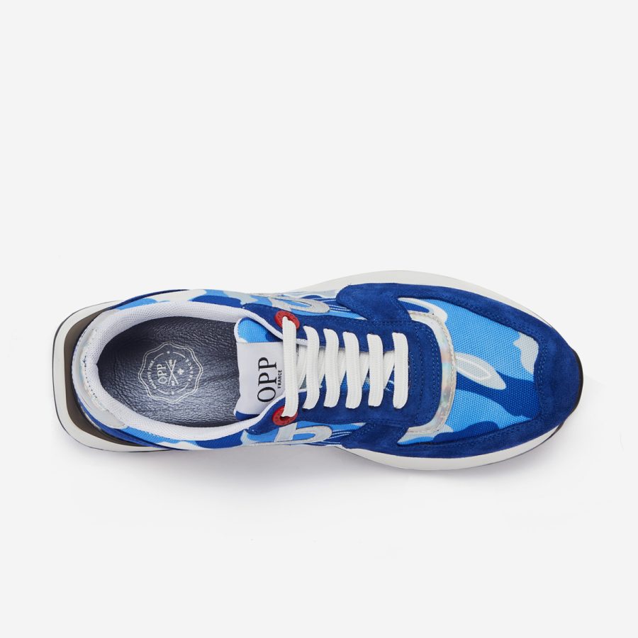 Lace-Up Suede Sneaker Sky Blue - Image 4