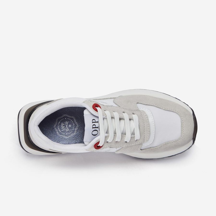 Women Lace-Up Suede Sneaker White - Image 4