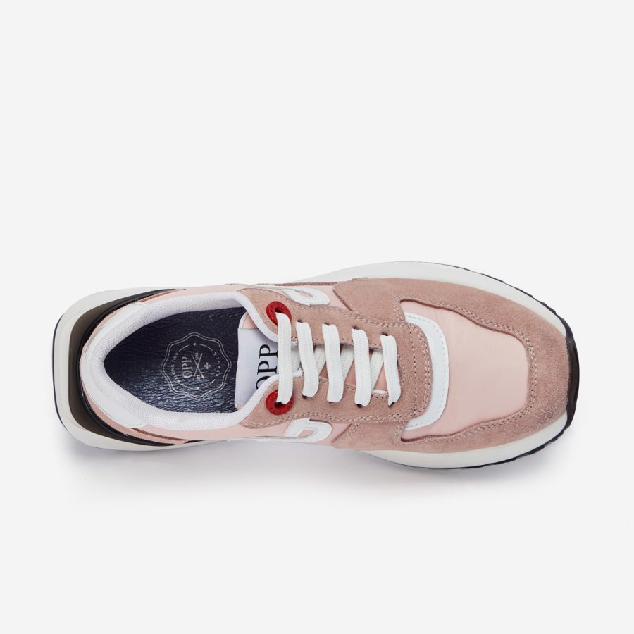 Women Lace-Up Suede Sneaker Pink - Image 4