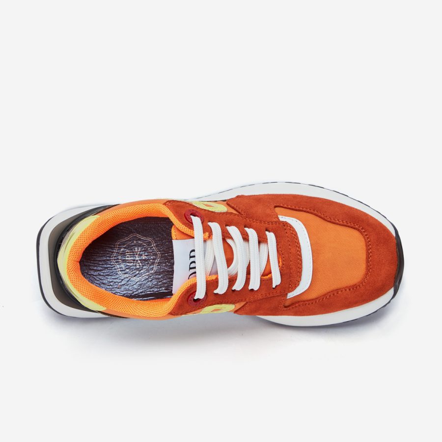 Women Lace-Up Suede Sneaker Orange - Image 4