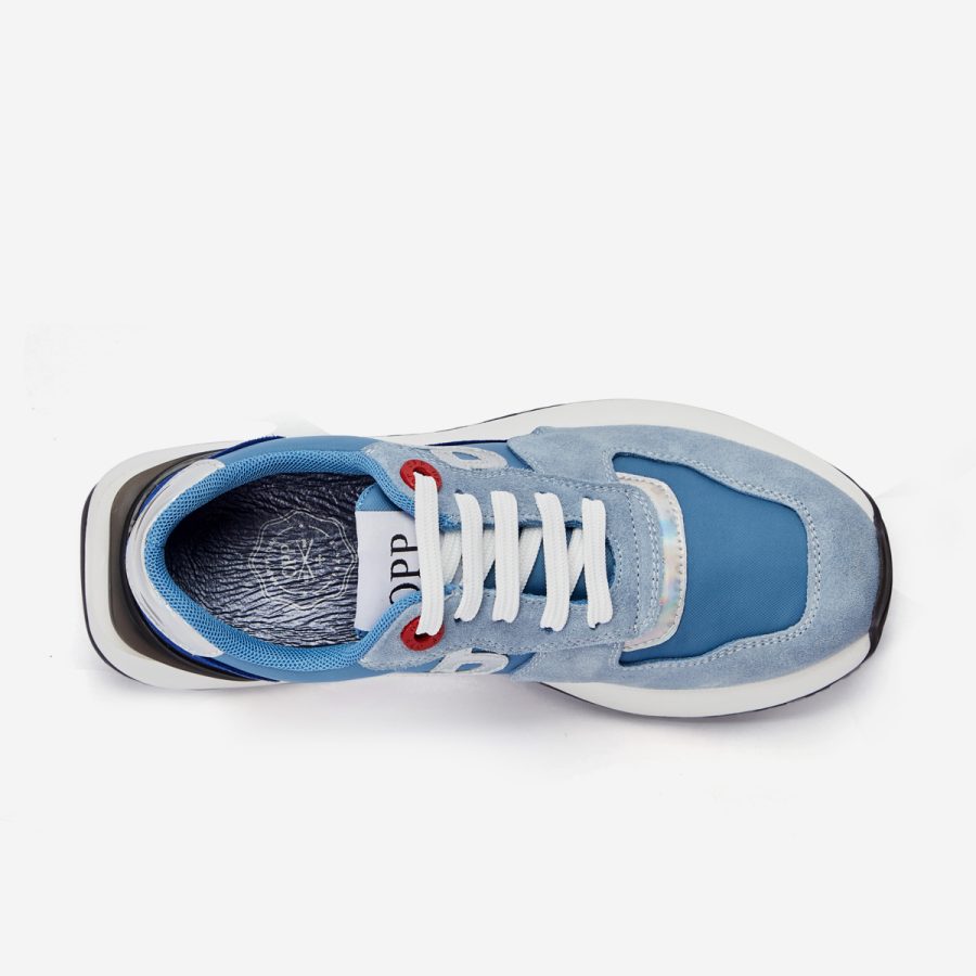 Women Lace-Up Suede Sneaker Sky Blue - Image 4