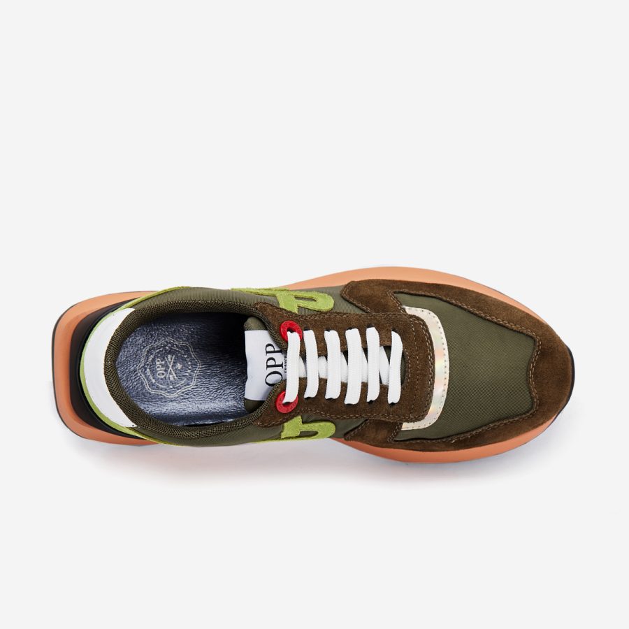 Lace-Up Suede Sneaker Army Green - Image 4