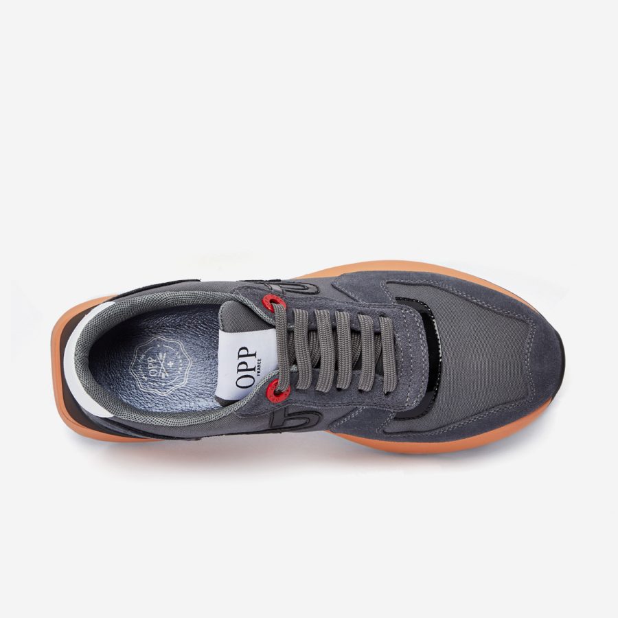 Lace-Up Suede Sneaker Gray - Image 4