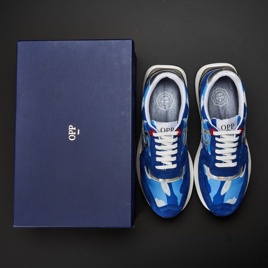 Lace-Up Suede Sneaker Sky Blue - Image 7