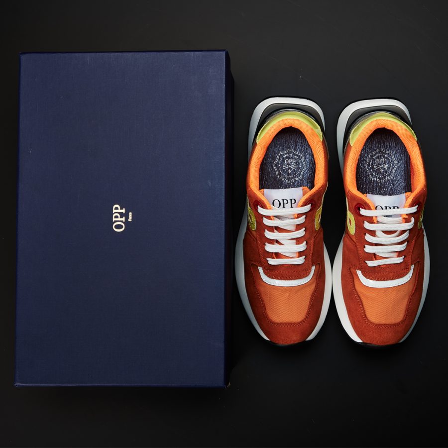 Women Lace-Up Suede Sneaker Orange - Image 7