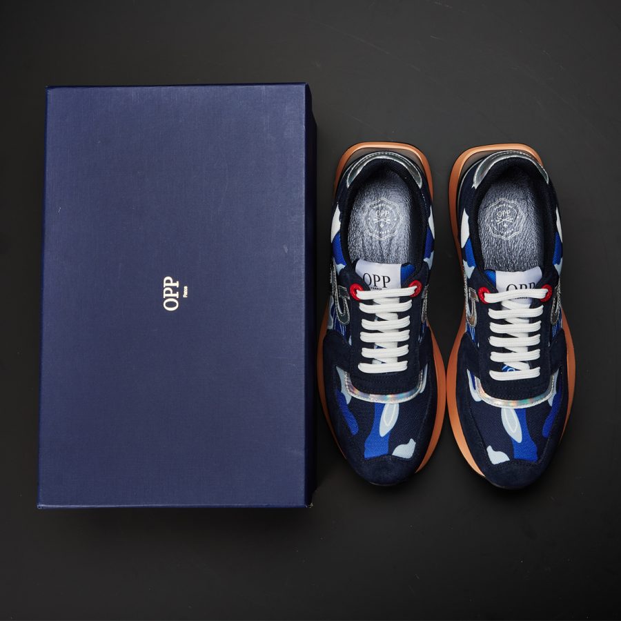 Lace-Up Suede Sneaker Navy Blue - Image 7