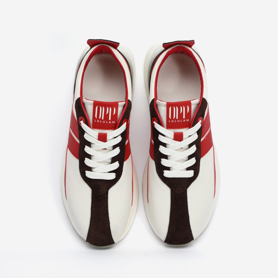 Red Nylon Bumpr Sneakers - Image 2