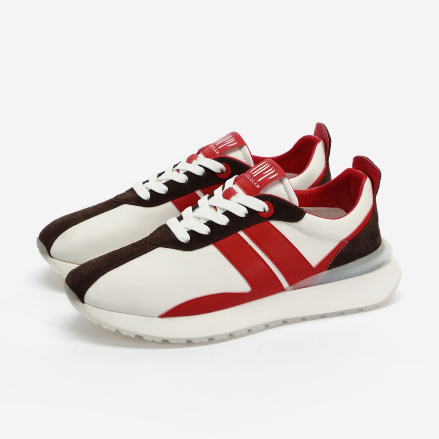 Red Nylon Bumpr Sneakers - Image 3