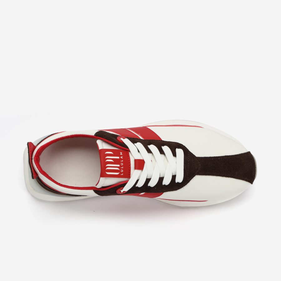 Red Nylon Bumpr Sneakers - Image 5