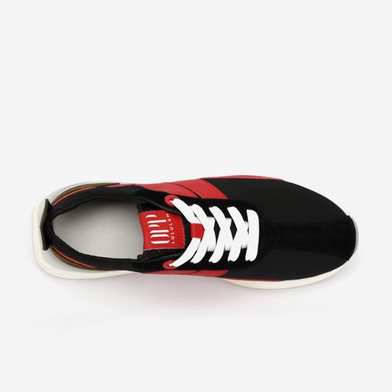Black Red Nylon Bumpr Sneakers