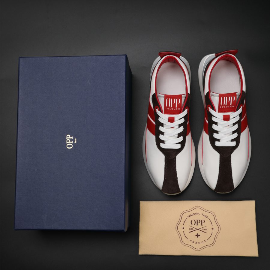 Red Nylon Bumpr Sneakers - Image 7