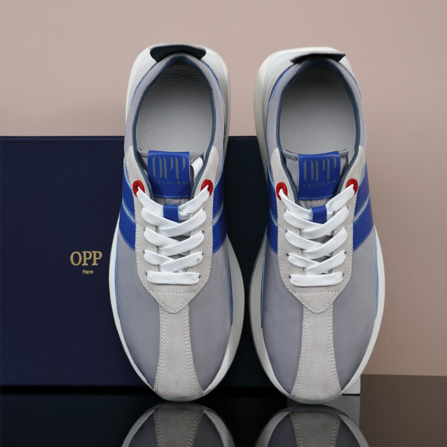 Women Light Gray Nylon Bumpr Sneakers - Image 7