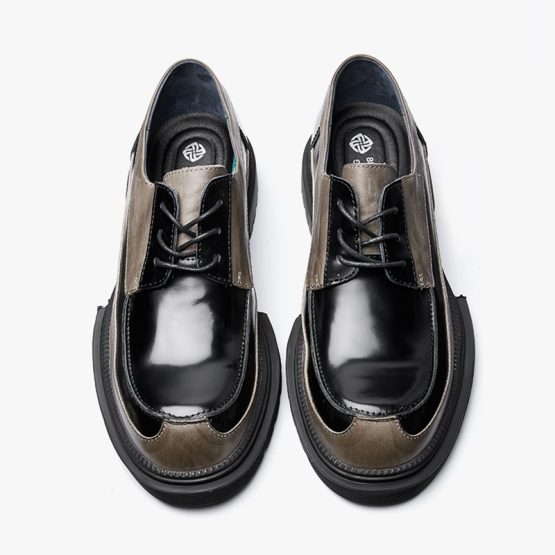 Men Wide Sole Leather Oxfords
