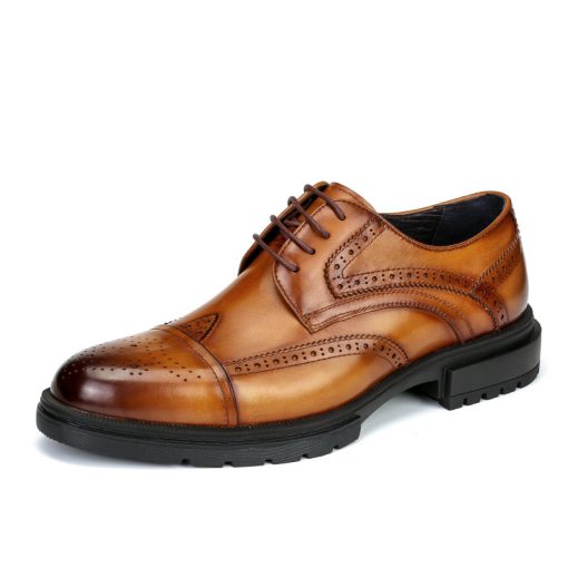 Men Brogue Lace-up Leather Oxfords