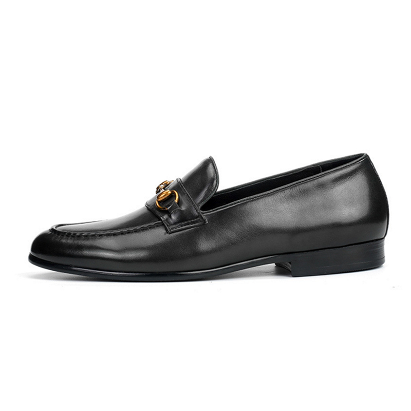 Men's Black Casual Vintage Loafers Leather Dress Shoes