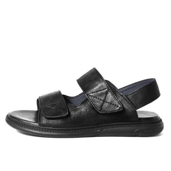 Men Leather Trend Sandals Black