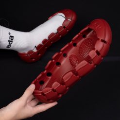 Breathable-PU-Vamp-Slippers-Red-01