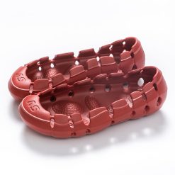 Breathable-PU-Vamp-Slippers-Red