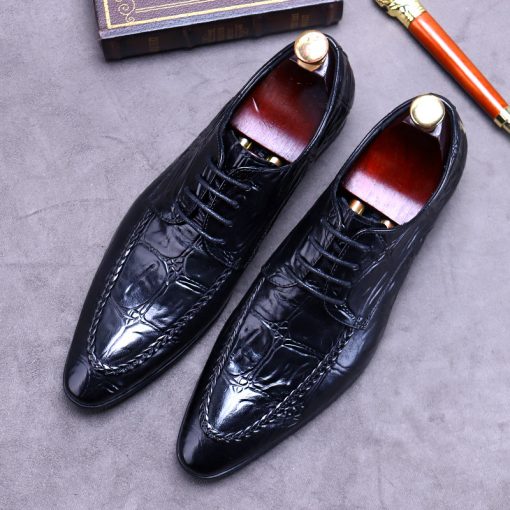 Embossed Leather Business Oxfords (2)