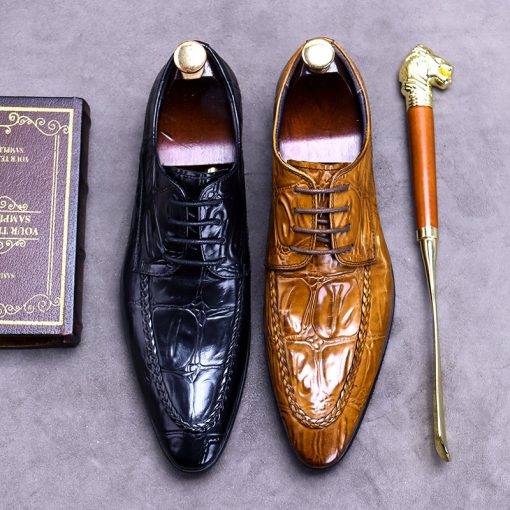 Embossed Leather Business Oxfords (4)