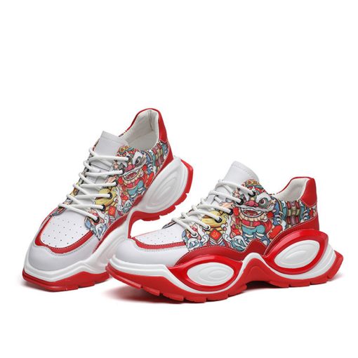 Lace-Up Graffiti Sneakers Red-M050417 (4)