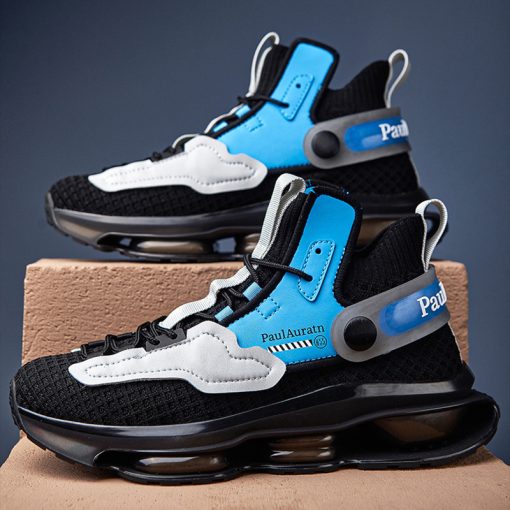 Lace-up Basketball Socks Sneakers Black-MA055801 (2)