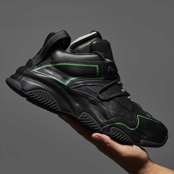 Lace-up Platform Sneakers Black