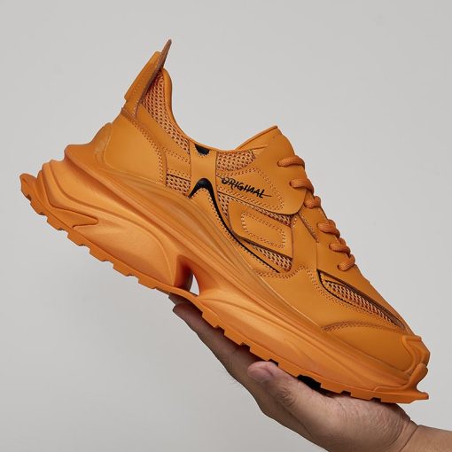 Lace-up Platform Sneakers Orange -MA0520 (4)