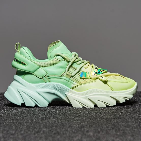 white rainbow platform sneakers